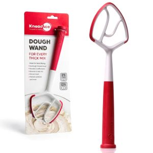 KneadAce® Dough Wand, Danish Dough Whisk against a plain white background