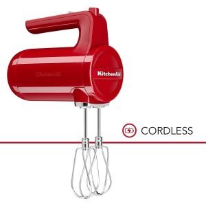 Cordless Empire Red KItchen Aid Hand mixer
