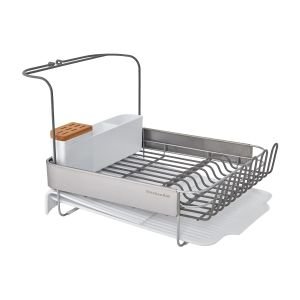 KitchenAid Full Stainless Steel Expandable Dish Rack | White