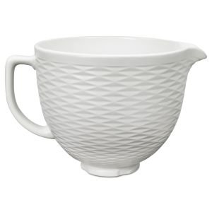 KitchenAid 5-Quart Embossed Ceramic Bowl | White Chocolate