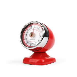 Kikkerland Vintage Streamline Kitchen Timer | Cherry Red