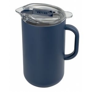 image shows Served 66oz Insulated Drinkware Pitcher | Navy Bean against a blank, white background  