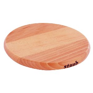 Staub 9" Round Magnetic Wooden Trivet | Large
