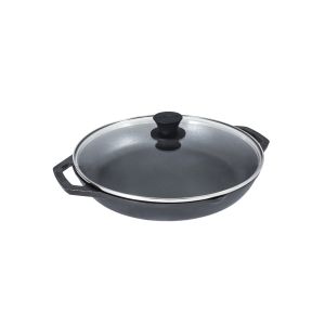 image shows Lodge Cast Iron 12" Everyday Chef Pan against a blank, white background