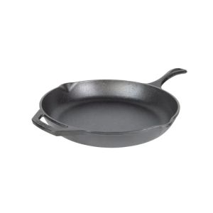 image shows Lodge Cast Iron 12" Chef Style Skillet  against a blank, white background