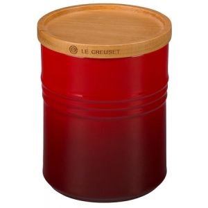 Le Creuset 2 1/2 qt. [5 1/2" diameter] Canister with Wood Lid - Cerise Red (Storage Containers) PG1519-1467