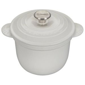 Le Creuset Cast Iron Rice Pot | White
