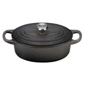 Le Creuset 2.75 Qt. Oval Signature Dutch Oven with Stainless Steel Knob | Oyster Grey