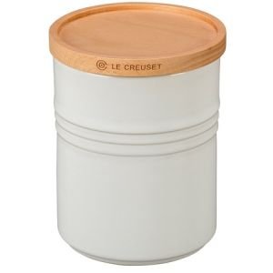  Le Creuset 2 1/2 qt. [5 1/2" diameter] Canister with Wood Lid - White (Storage Containers) PG1519-1416