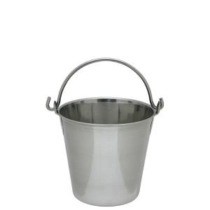 Lindy's 2-Quart Stainless-Steel Pail: use to transport or mix ingredients, remove waste, or as decoration