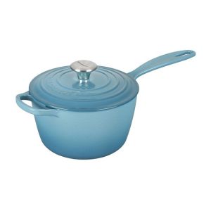 Le Creuset 2.25 Qt. Signature Enameled Cast Iron Saucepan with Stainless Steel Knob | Caribbean Blue