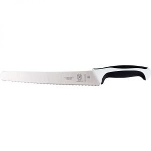 Mercer Cutlery Millennia 10" Wide Bread Knife | White Handle