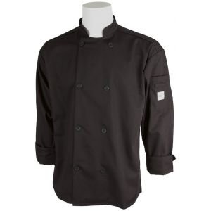 Mercer Millennia Cutlery: Large Black Unisex Chef Coat/Chef Jacket for Food Industry Professionals, M60010BKL