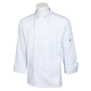 Mercer Millennia Cutlery: White Unisex Chef Coat/Chef Jacket for Food Industry Professionals, M60010WHx, Available in Several Size Options