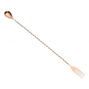 Mercer Barfly 12.4 Copper-Plated Bar Spoon with Fork M37015CP