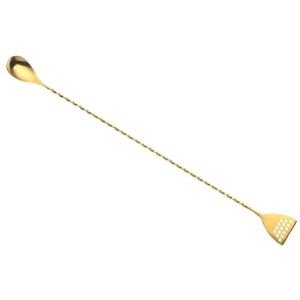 Mercer Barfly 15.75-inch Gold-Plated Bar Spoon with Strainer - M37072GD
