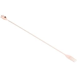 Mercer Barfly 19.8In Copper-Plated Bar Spoon with Fork M37017CP