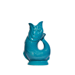 image shows Wade Ceramics Mini Gluggle Jug | Teal against a blank, white background