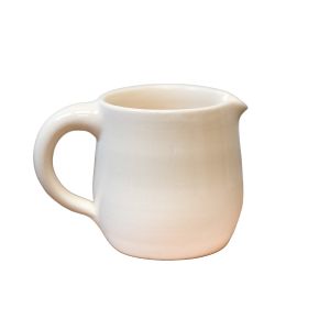 image shows Martinez Pottery Hand Turned Stoneware Dutch Creamer | Natural against a blank, white background