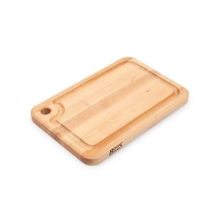 John Boos Prestige Series 18" x 12" x 1.25" Cutting Board with Juice Groove and Finger Hole | Northern Hard Rock Maple