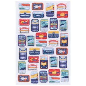 image shows Now Designs by Danica Printed Dishtowel | Del Mar against a blank, white background