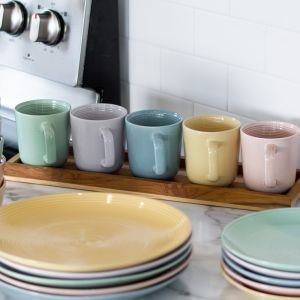 Everything Kitchens Colorful Glazed 12oz Mugs (Set of 4) | Multiple Colors Available
