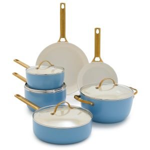 GreenPan Reserve Ceramic Nonstick 10-pc Cookware Set | Sky Blue