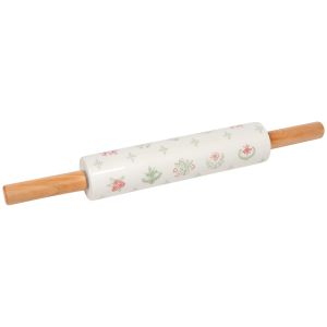 image shows Danica Heirloom Camellia 18.5" Rolling Pin   against a blank, white background  