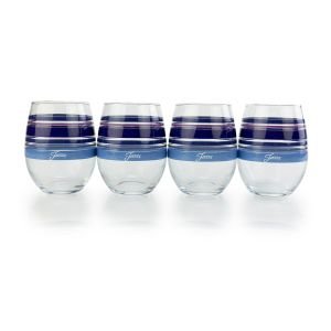 Fiesta® 15oz Stemless Glassware (Set of 4) | Nightfall Stripes