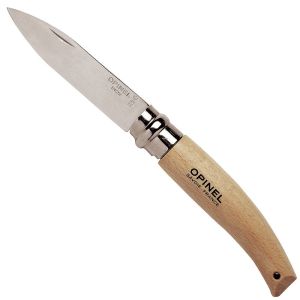image shows Opinel Blister Pack No.08 Garden Folding Knife  against a blank, white background