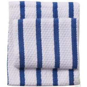 Now Designs Basketweave Stripe Towels - Royal Blue Stripe