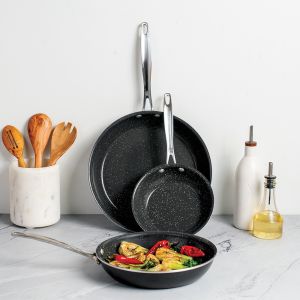 Nordic Ware Basalt™ 3 Piece Boxed Skillet Set Against a White Background