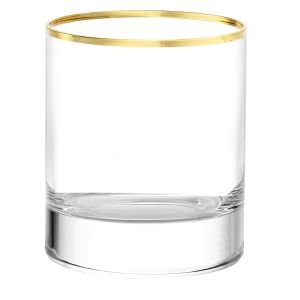 Stolzle 10.75oz Event Double Old Fashioned Glasses with Gold Rim | Set of 6