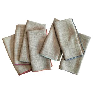 image shows Dot & Army 8-Piece Oatmeal Napkins  against a blank, white background
