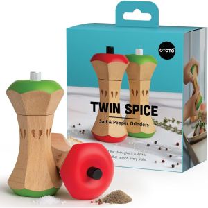OTOTO Twin Spice Apple Core Salt & Pepper Grinder Set