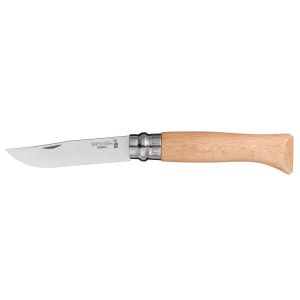 image shows Opinel Blister Pack No.08 Stainless Steel Folding Knife  against a blank, white background