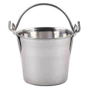 Lindy's 1-Quart Stainless-Steel Pail: use to transport or mix ingredients, remove waste, or as decoration