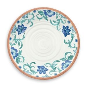 TarHong Melamine Tabletop 10.5" Round Dinner Plate | Rio Turquoise Floral