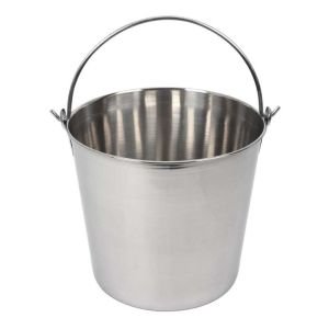 Lindy's 13-Quart Stainless-Steel Pail: use to transport or mix ingredients, remove waste, or as decoration