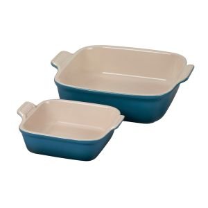 Le Creuset 2 Qt. and 18 oz. Square Heritage Dishes (Set of 2) | Deep Teal