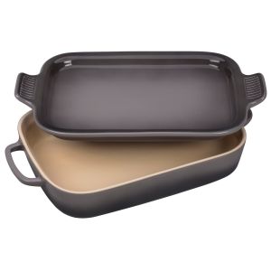 Le Creuset's Oyster Grey Rectangular Dish & Platter Lid - (PG2015-137F)