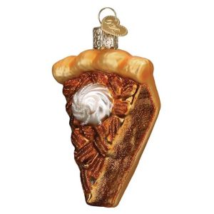 image shows Old World Christmas Ornament (Piece of Pecan Pie)  against a blank, white background