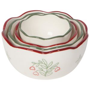image shows Danica Heirloom Camellia Nesting Bowls | Set of 4 against a blank, white background  