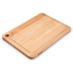 John Boos Prestige Series 22" x 16" x 1.25" Cutting Board with Juice Groove and Finger Hole | Northern Hard Rock Maple