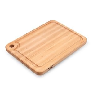John Boos Prestige Series 20" x 15" x 1.25" Cutting Board with Juice Groove and Finger Hole | Northern Hard Rock Maple