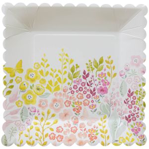 C.R. Gibson Paper Dinner Plates | Watercolor Garden