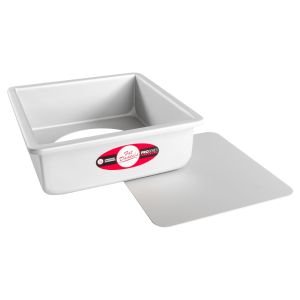 Fat Daddio's Square Cake Pan with Removable Bottom | 8" x 3"