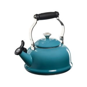 Le Creuset 1.7 Qt. Classic Whistling Kettle Stainless Steel Knob | Caribbean Blue