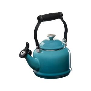 Le Creuset 1.25 Qt. Demi Kettle Tea Pot Stainless Steel Knob | Caribbean Blue