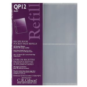 C.R. Gibson Recipe Book Pocket Page Refill Pack (QP12)